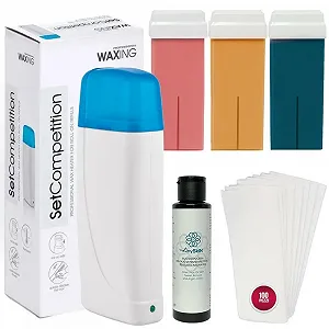 Набор для депиляции ANYSKIN Roller Wax Warmer с 3 картриджами, молочком и 100 полосками - Фото 1