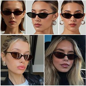 Солнцезащитные очки Oval FSMILING Ретро Тонкие Модные 90-х synthetic.ua - Фото 1