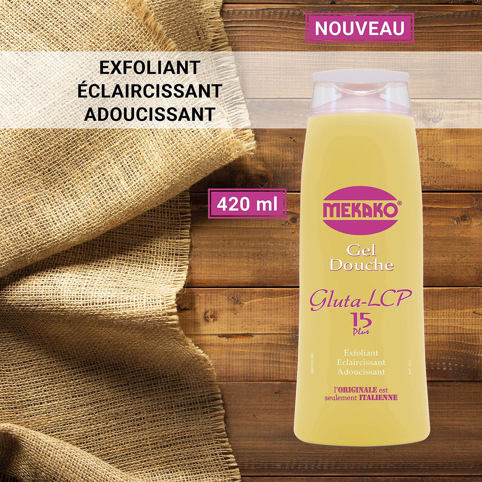 Гель-пілінг для душу Mekako Gluta Lcp Відбілюючий Пом'якшуючий 420 мл, фото №2