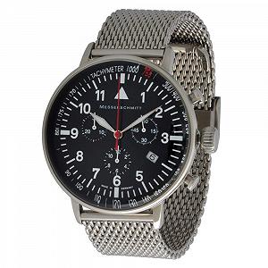 Часы Messerschmitt Pilot Quartz Chronograph ME-755 Tachymeter Lynette Schweize Quartz Ronda 5030D (Milanaise) Браслет - Фото 1