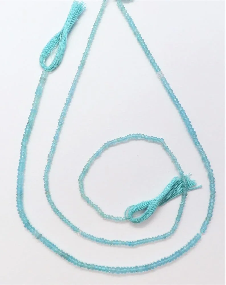 Бусины Апатит небесно-голубой оттенок, рондель, ограненные, 3-3,5 мм, 13 дюймов, фото №1