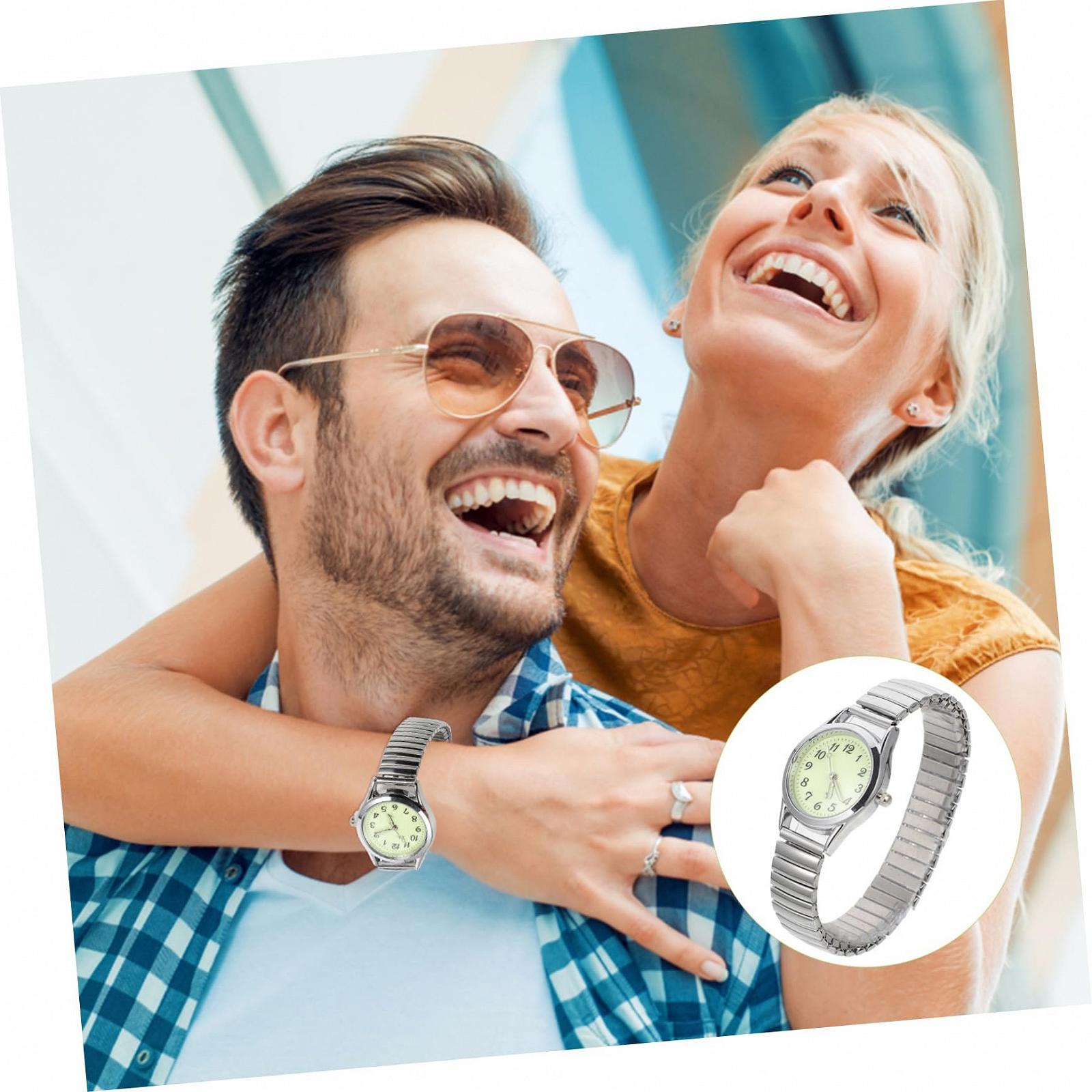 Цифровые часы Healvian для пожилых людей с эластичным резиновым ремешком, люминесцентные для пожилых людей, повседневный вид, элегантные, фото №5