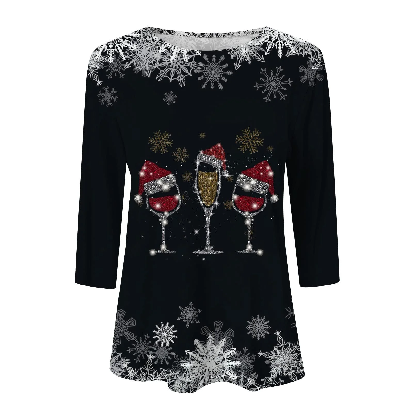 Різдвяний светр Круглий виріз Смішний різдвяний Светр принт, фото №2