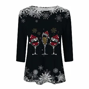 Різдвяний светр Круглий виріз Смішний різдвяний Светр принт synthetic.ua - Фото 1