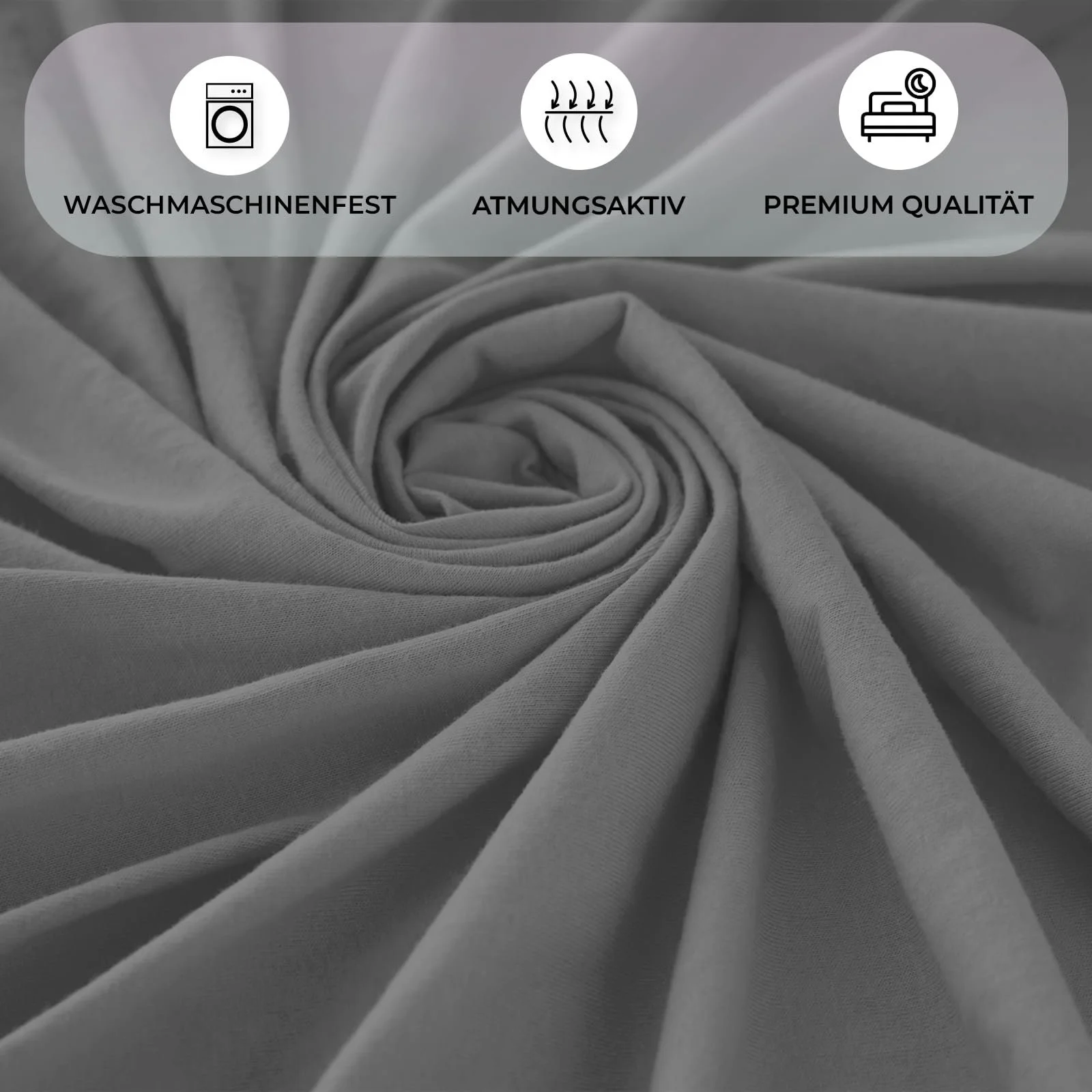 Простыня на резинке Buymax 100% Хлопок джерси 140 x 200 см Антрацитово-серый, фото №5 Простыня на резинке Buymax 100% Хлопок джерси 140 x 200 см Антрацитово-серый, фото №5