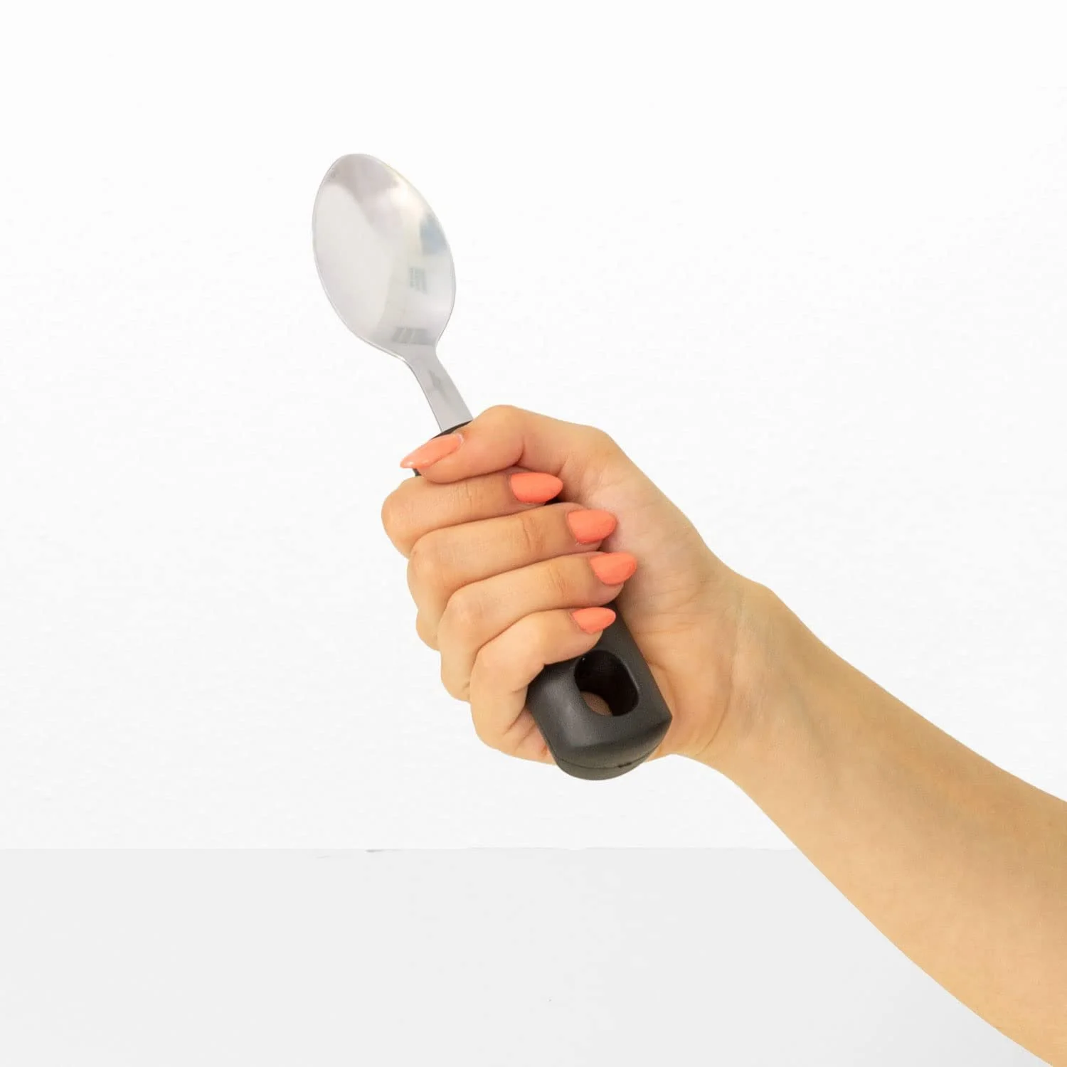 Ергономічні столові прибори Набір з потовщеною гумовою ручкою 3 предмети: ложка, виделка, ніж, фото №3