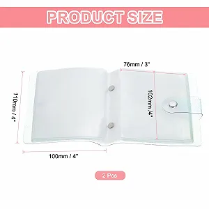 Мини Фотоальбом sourcing map 36 карманный 4x4 Портативный Kpop Держатель для фотокарточек Синий (2 шт. в упаковке) synthetic.ua - Фото 1