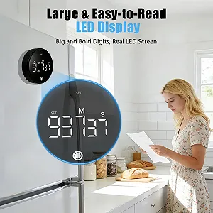 Купить Цифровой кухонный таймер магнитный LED-дисплей 3 уровня громкости Черный - Фото 1 Цифровой кухонный таймер магнитный LED-дисплей 3 уровня громкости Черный - Фото 1