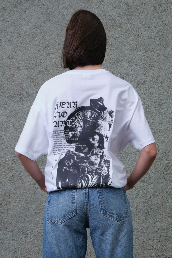 Оверсайз футболка з принтом Without greek white, фото №4