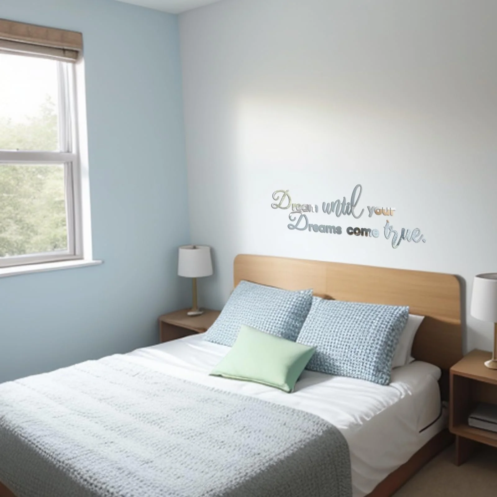 Дзеркальна наклейка на стіну Dream Until Your Dreams Come True акрилова мотиваційна 79 x 27 см, фото №2