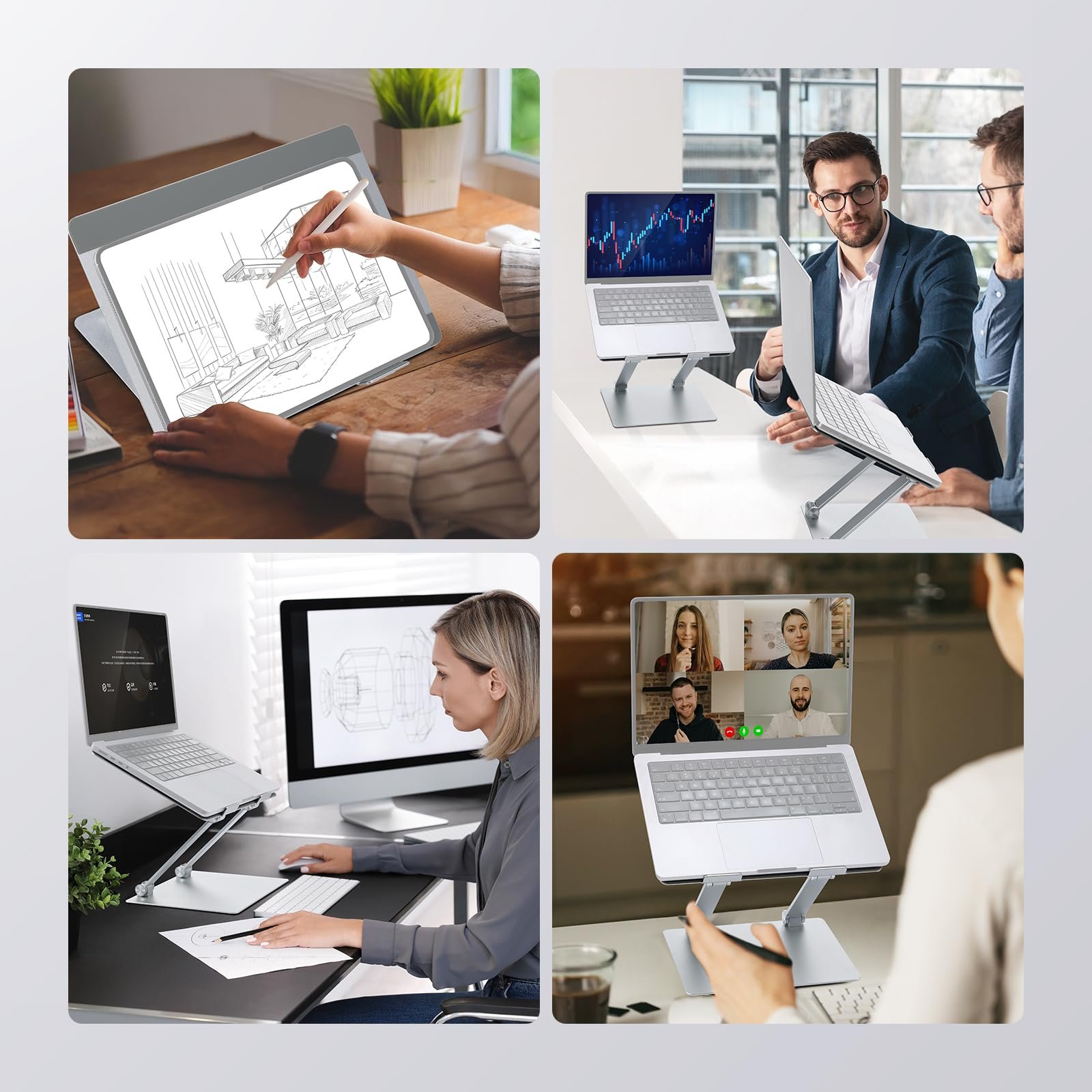 Підставка для ноутбука Регульована по висоті, складана, легка з алюмінієвого сплаву, фото №7