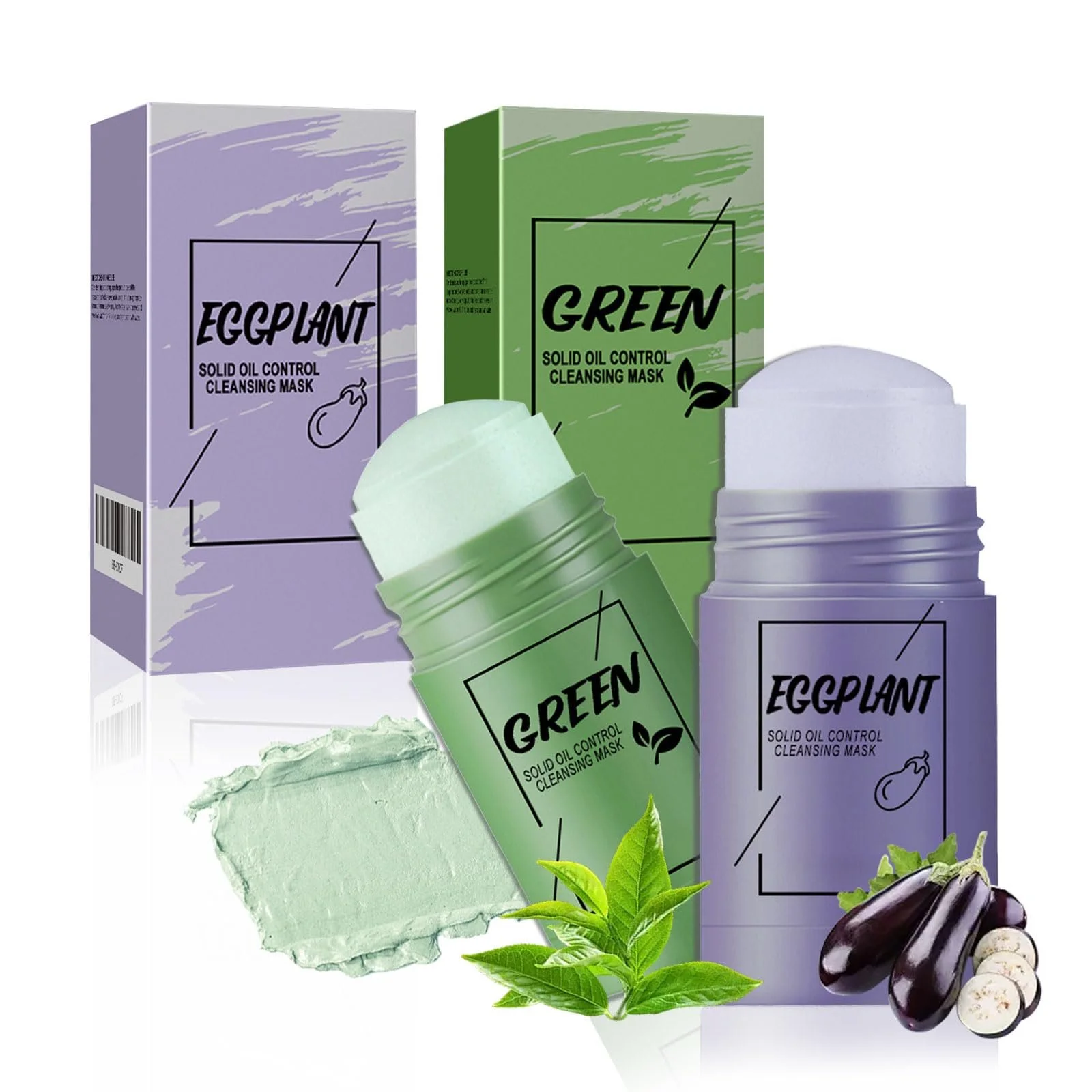 Маска Стік Altherona Зелена, Очищення, Чай, Баклажан, 2 шт, фото №1