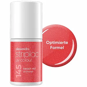 UV Гель-лак alessandro Striplac Beach Red Shimmer Характеристики Оранжево-красный, 6.5 мл - Фото 1