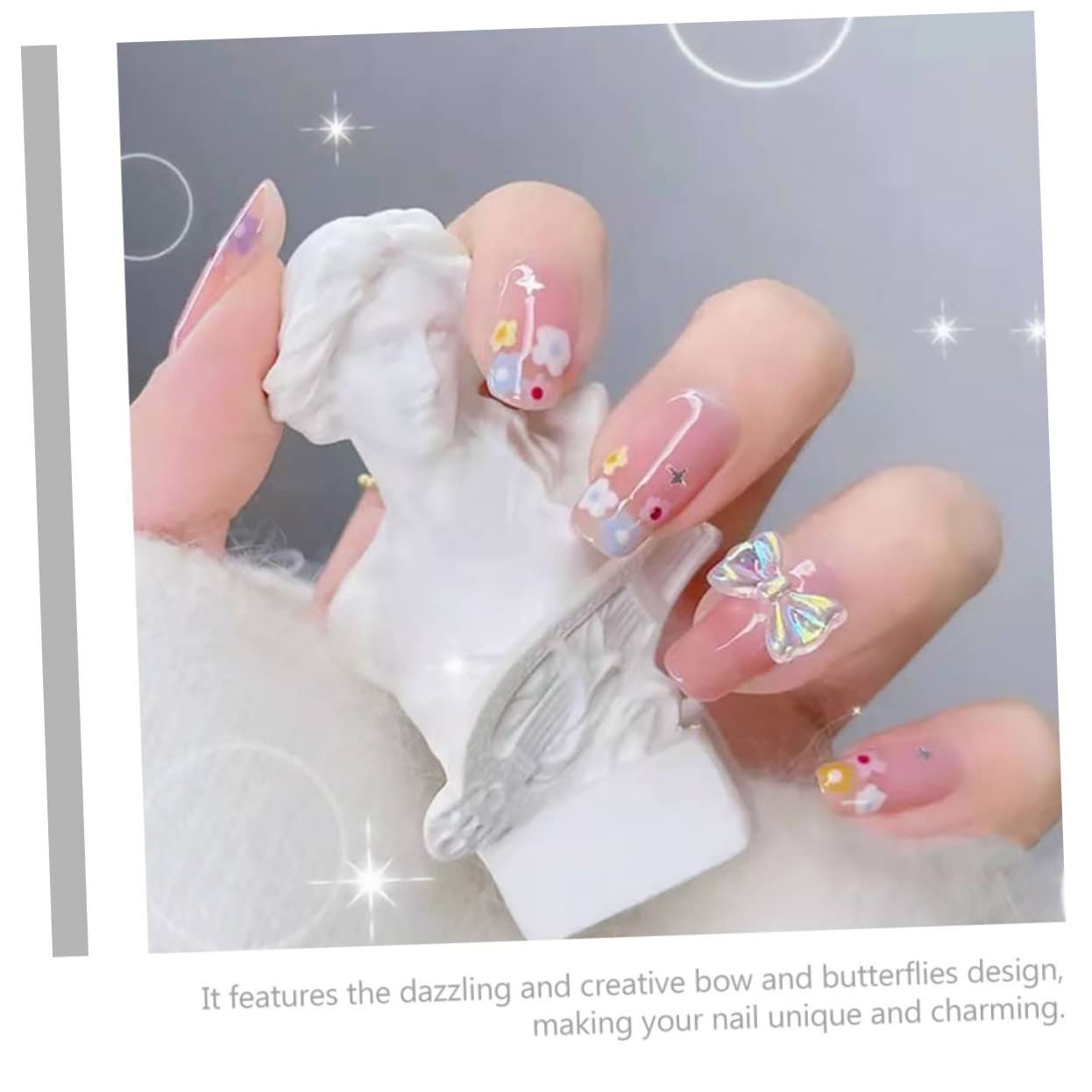 Прикраси для нігтів Метелики PLAFOPE Набір смоляних орнаментів для нігтів 80 штук в упаковці, фото №8