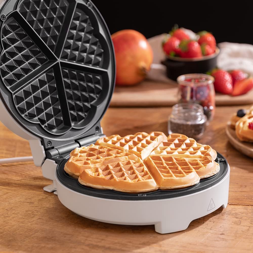 Вафельница Cecotec Fun Gofrestone Sweetie, 1000 Вт, для 1 большой вафли или 5 вафель в форме сердца, антипригарное покрытие, нержавеющая сталь, фото №8