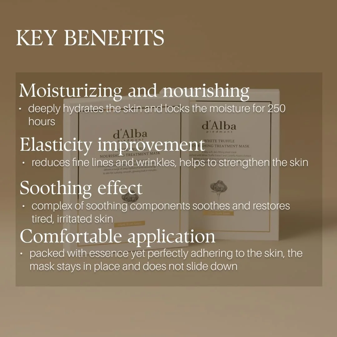 Маска для обличчя d'Alba Italian White Truffle Nourishing Treatment, 5 шт, фото №6