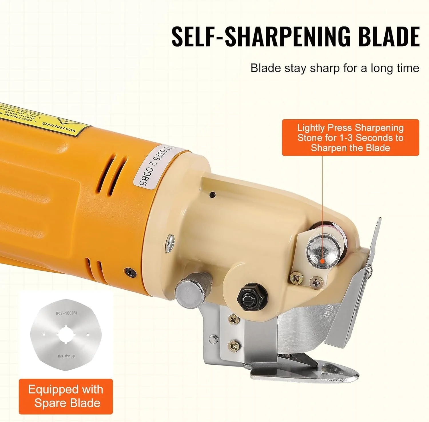 Дисковий різак VEVOR RS-70 / 170 W / 2400 RPM / Макс. товщина 25 мм / Провідний / Жовтий, фото №5 Дисковий різак VEVOR RS-70 / 170 W / 2400 RPM / Макс. товщина 25 мм / Провідний / Жовтий, фото №5