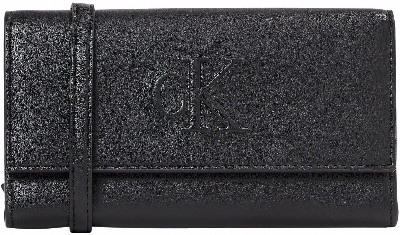 Кошелек Calvin Klein Sculpted Long Fold с ремешком - Черный, Стандартный размер, фото №1