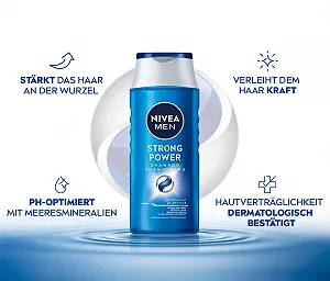 Шампунь NIVEA MEN Strong Power для укрепления волос с морскими минералами, 250 мл synthetic.ua - Фото 1