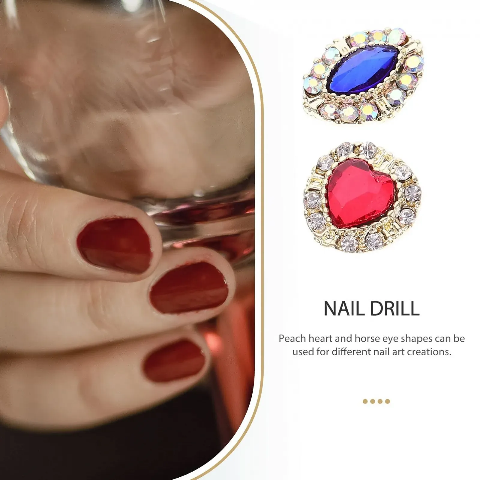 Украшения для ногтей FOMIYES 10 шт, сердечки, камни для ногтей, фото №4