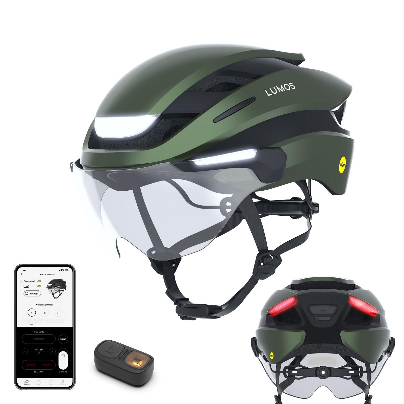 Шолом Smart Lumos Ultra E-Bike з передніми та задніми світлодіодними ліхтарями та висувним захисним щитком з керуванням через додаток, фото №1