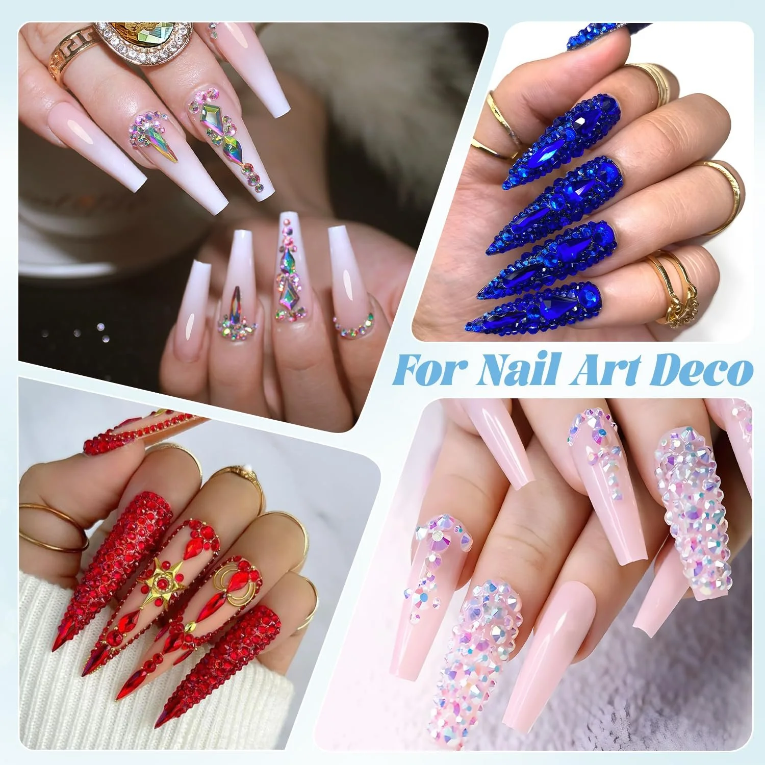 Стразы Круглые 3600 шт. 6 разных размеров с пинцетом, фото №4