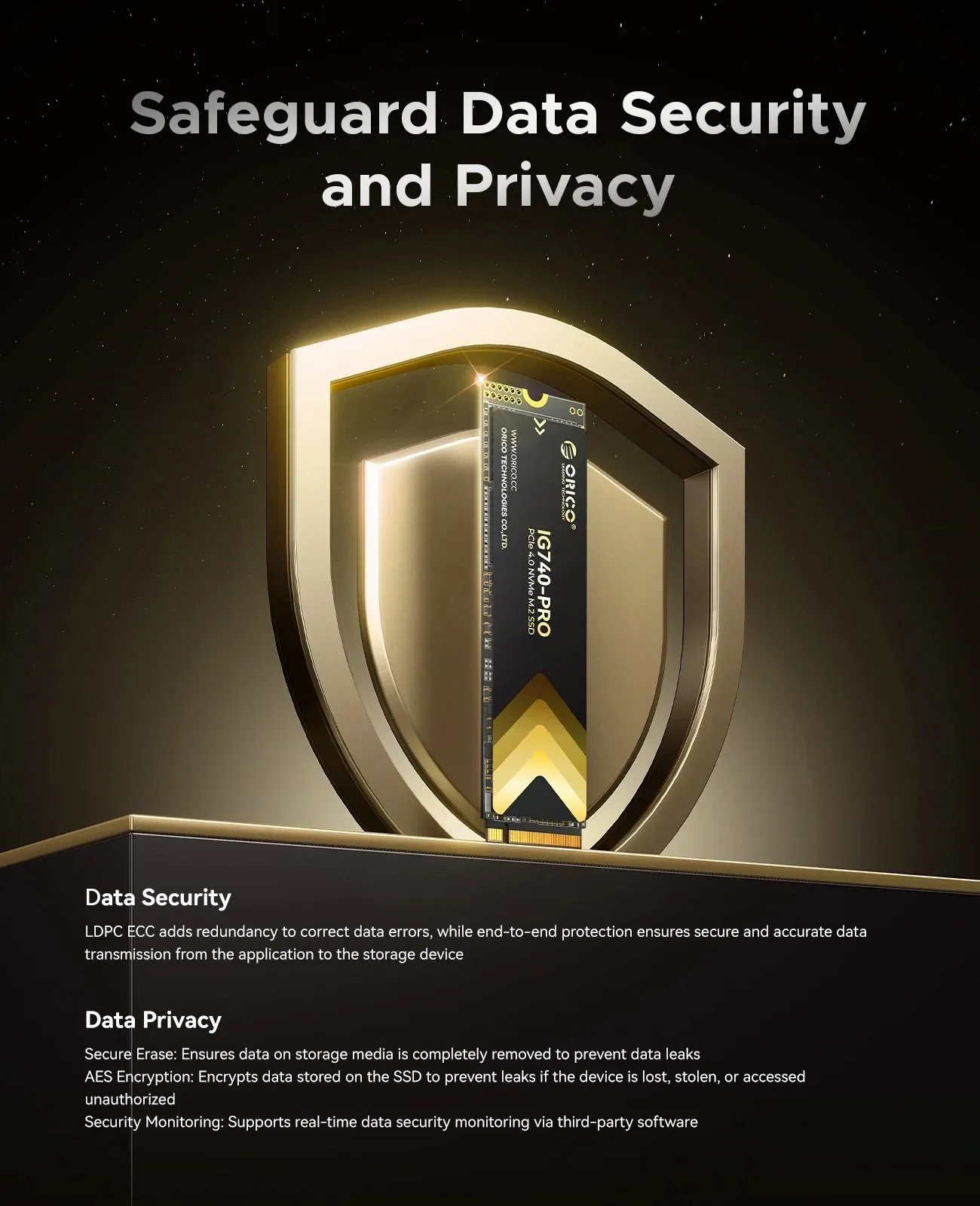 SSD накопитель ORICO IG740-Pro 1TB NVMe 2280 PCIe4x4 7400MB/s, фото №6 SSD накопитель ORICO IG740-Pro 1TB NVMe 2280 PCIe4x4 7400MB/s, фото №6