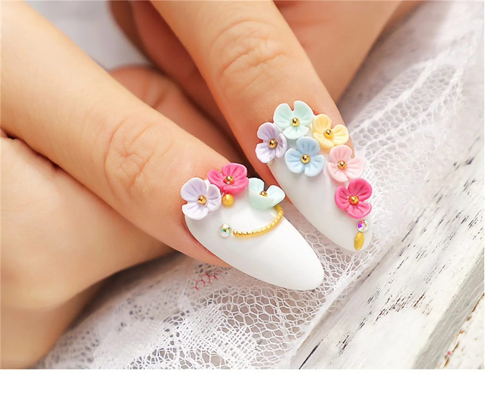 Квіти 3D Стрази Шпильки Намистини-самоцвіти 8 коробок, фото №8