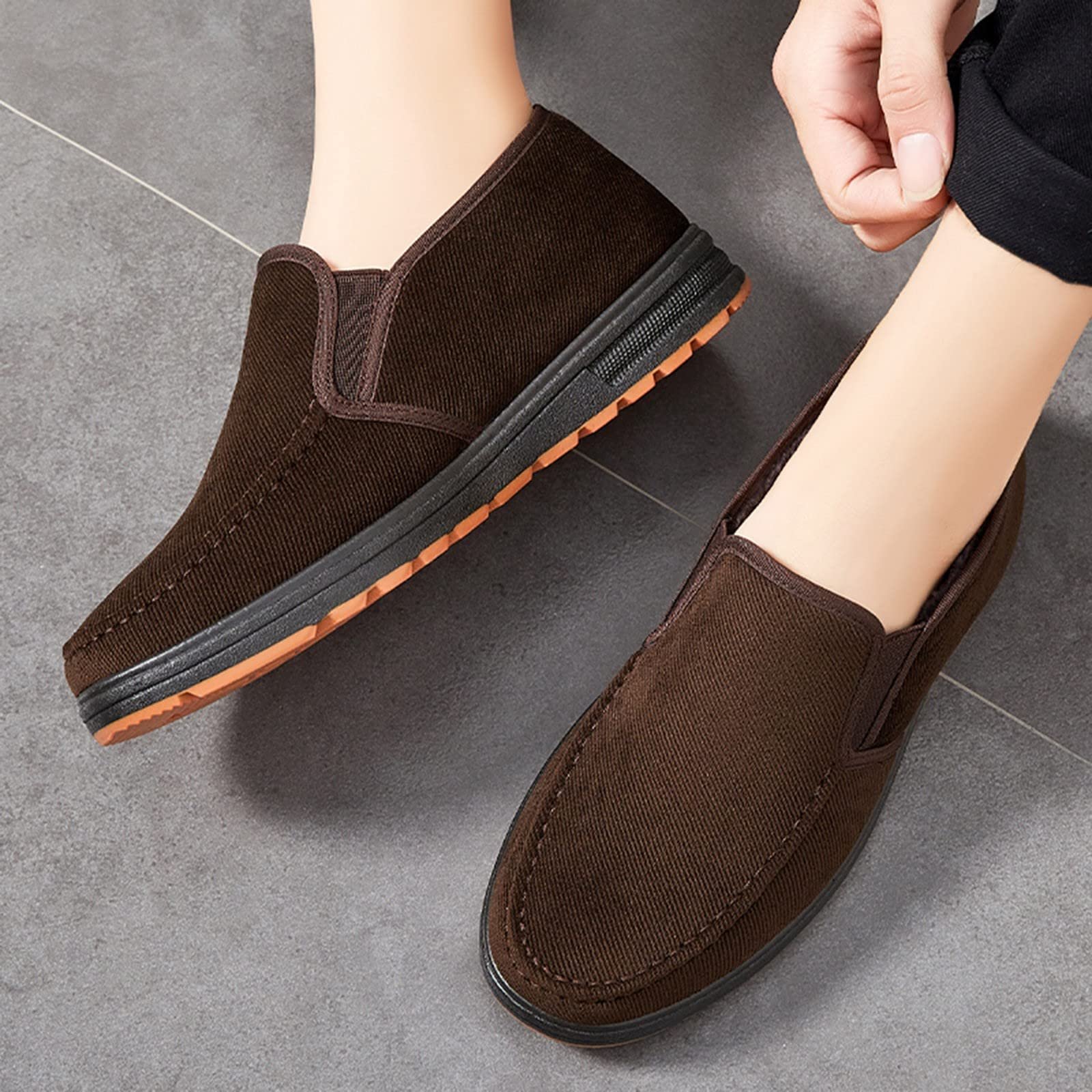 Мужские Кроссовки для Бега Повседневные Низкие Ботинки для Мужчин Canvas Slip On Весенние Летние Ботинки La Trainer Black, фото №5