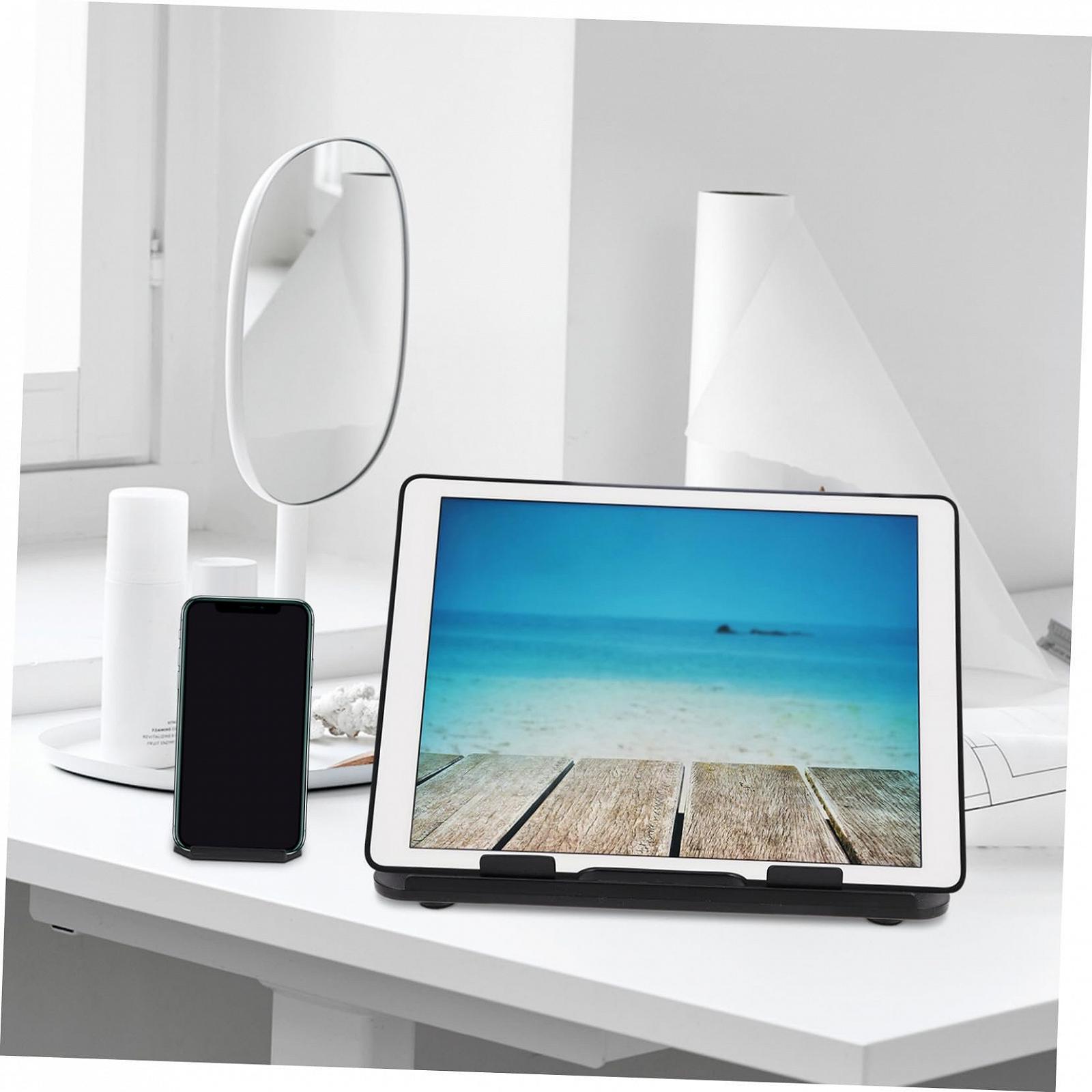 Складная подставка для ноутбука с вращающимся дизайном Нескользящая приподнятая настольная подставка для эргономичной работы Встроенный держатель для мобильного телефона для дома, офиса и путешествий, фото №8