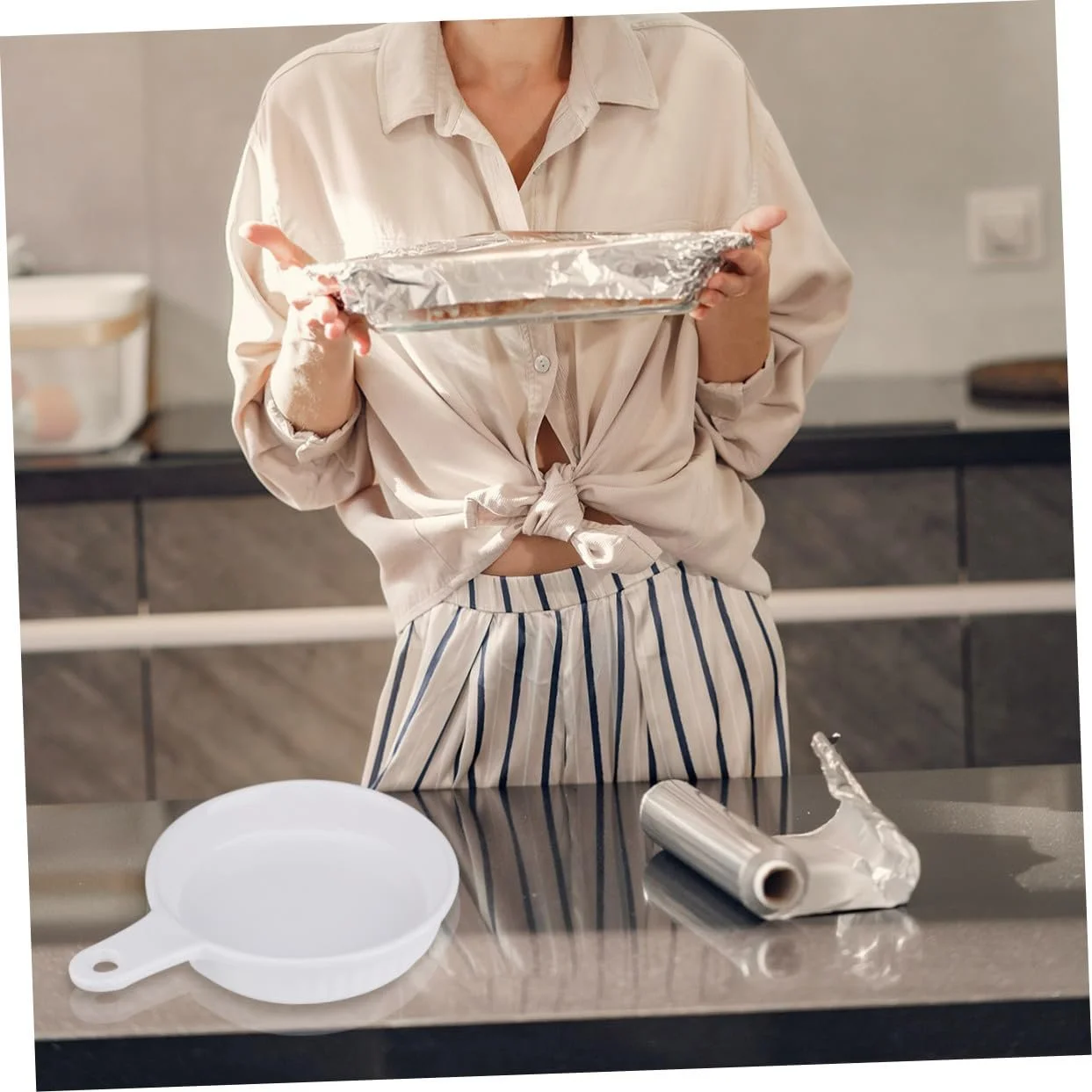 Форма для запікання Gatuida керамічна кругла з ручкою біла, фото №6