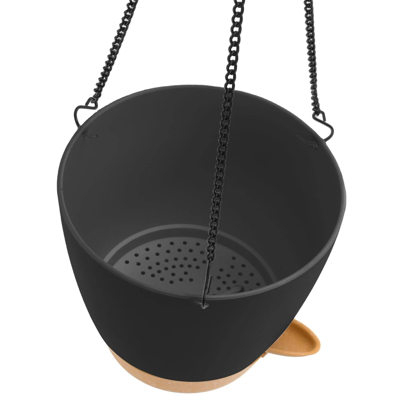 Підвісні горщики з автополивом Пластикові з ланцюжком Чорні Набір з 2 шт., фото №4 Підвісні горщики з автополивом Пластикові з ланцюжком Чорні Набір з 2 шт., фото №4