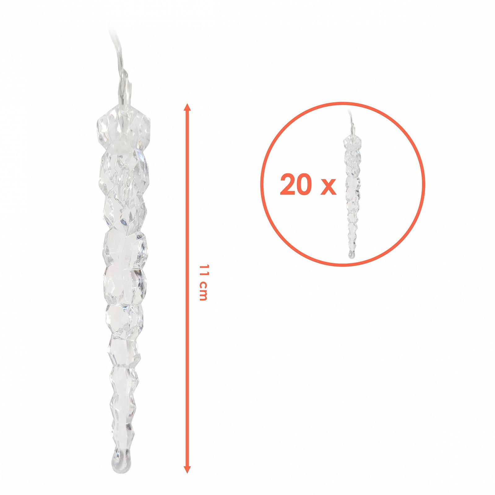 LED Гірлянда-бурульки Spetebo 190 см, 20 конусів, теплий білий, фото №3