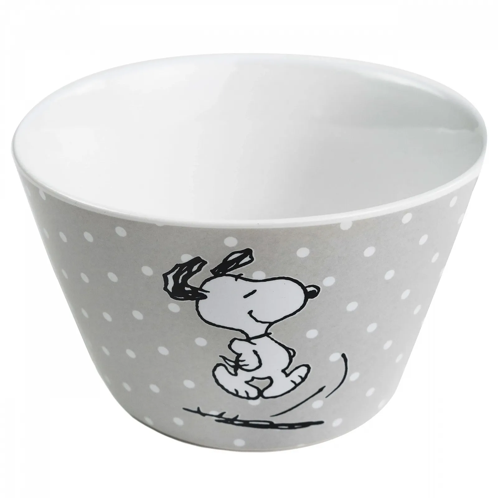 Миска United Labels Peanuts Snoopy 500 мл Серая в горошек Фарфоровая миска для хлопьев, фото №3