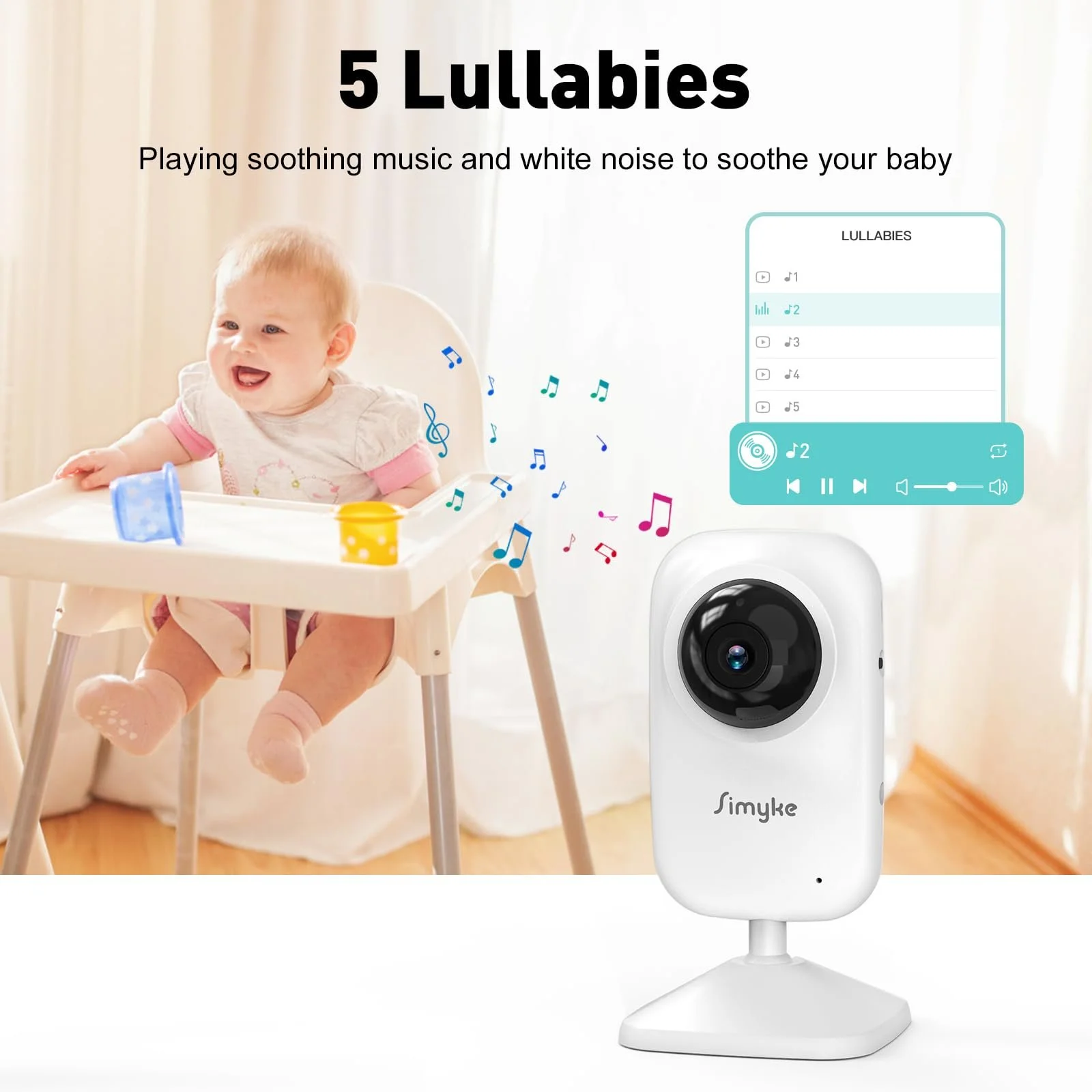 Відеоняня Simyke 1080P WiFi 2.8 дюйма App 1000 футів, фото №7 Відеоняня Simyke 1080P WiFi 2.8 дюйма App 1000 футів, фото №7