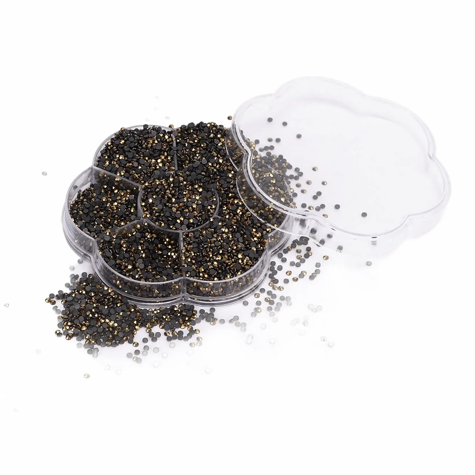 Стразы для ногтей Плоские Разноцветные для дизайна ногтей и украшений, сумок, поделок (Mined Gold), 14400 шт, фото №5