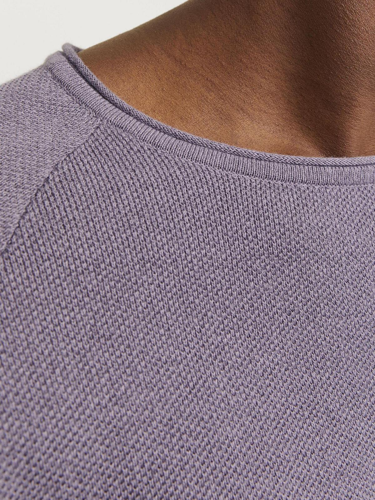 Вязаный пуловер JACK & JONES JJEHILL мужской, с круглым вырезом, базовый, с длинными рукавами, хлопковая рубашка, фото №5