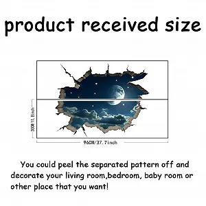 Наклейка на стіну 3D SUPERDANT Moonlight Night Місяць та зірки вінілова synthetic.ua - Фото 1