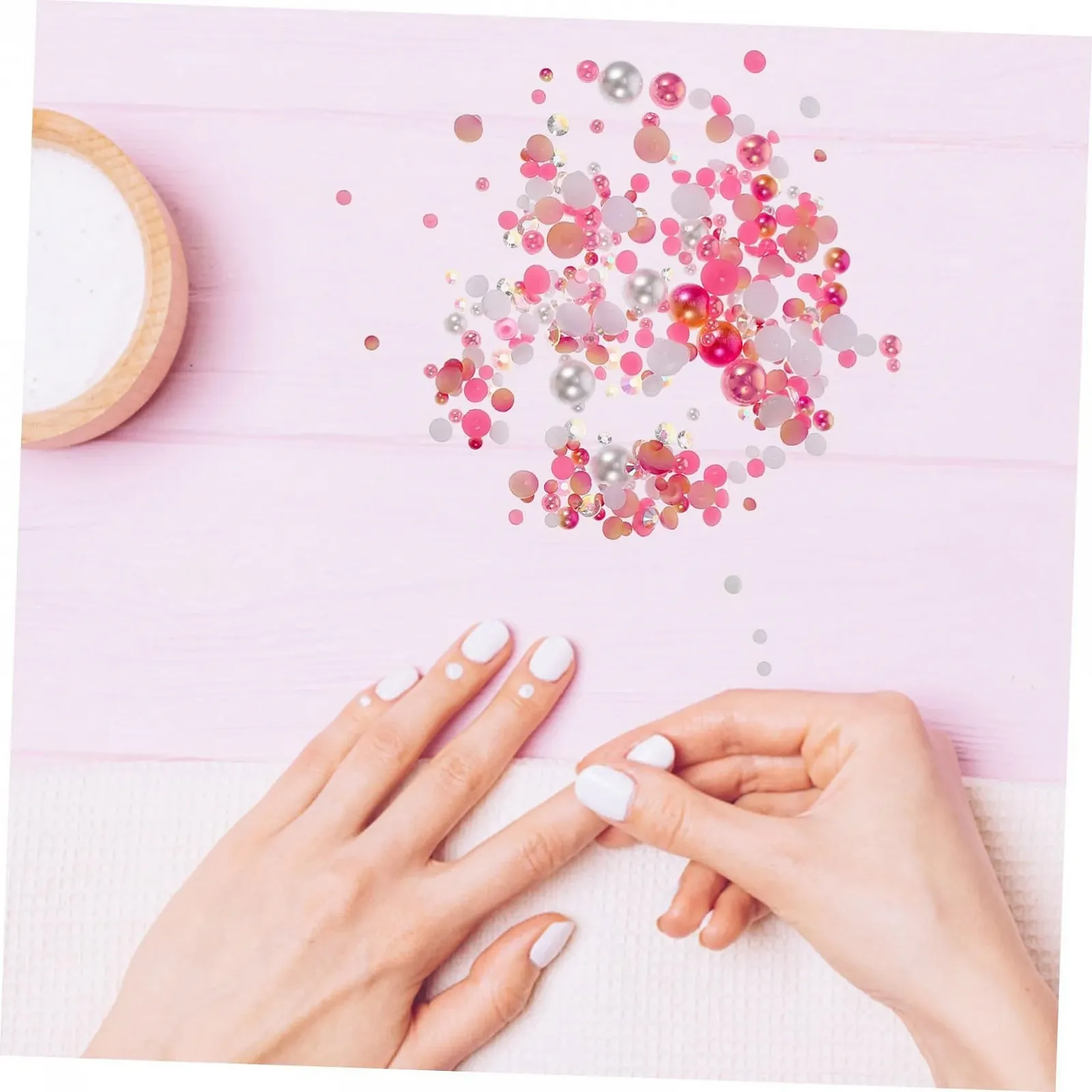 Стразы для ногтей Lurrose 3 шт., смола, жемчужные стразы, полубусины, фото №3