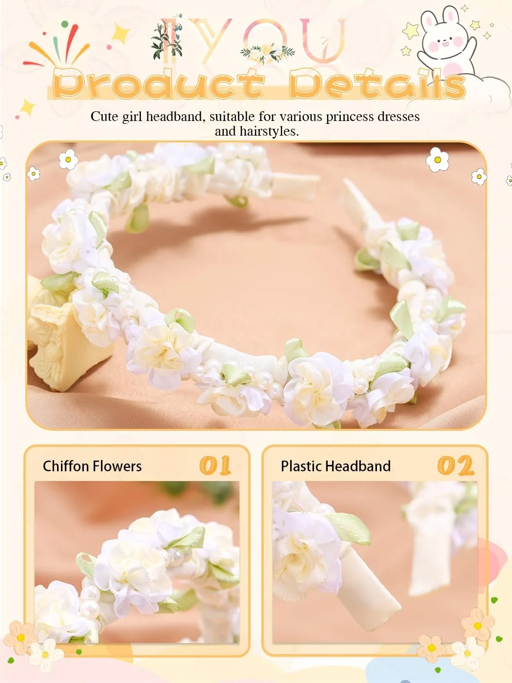 Обруч для волосся IYOU Елегантний, фото №6