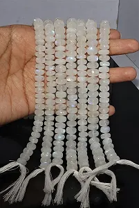 Бусины ограненные радужные белые рондель 6.5-7 мм - Фото 1