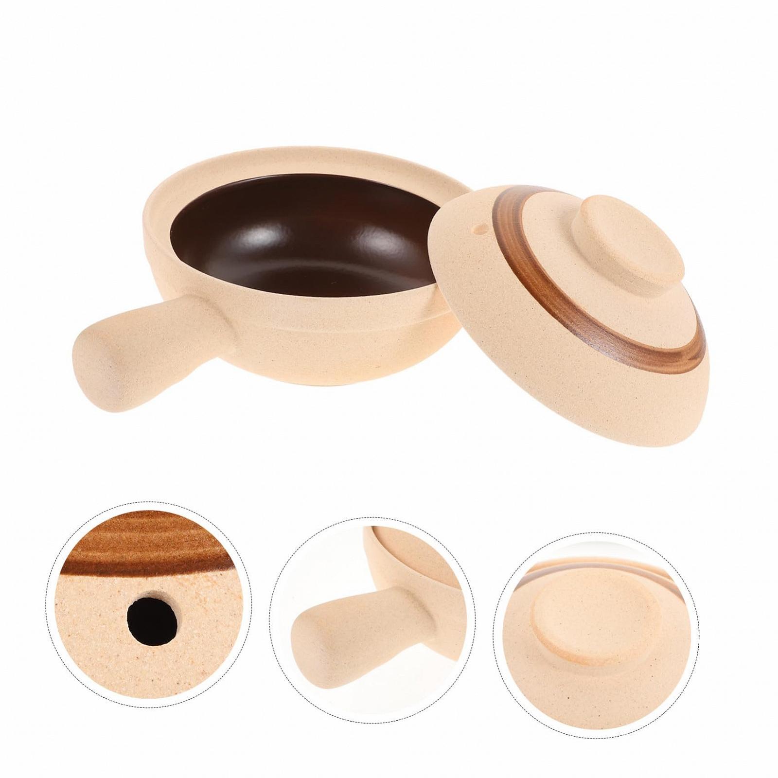 Керамическая кастрюля с крышкой для 1 человека, глазурованная, устойчивая к царапинам, с вентиляционным отверстием для риса, фото №9