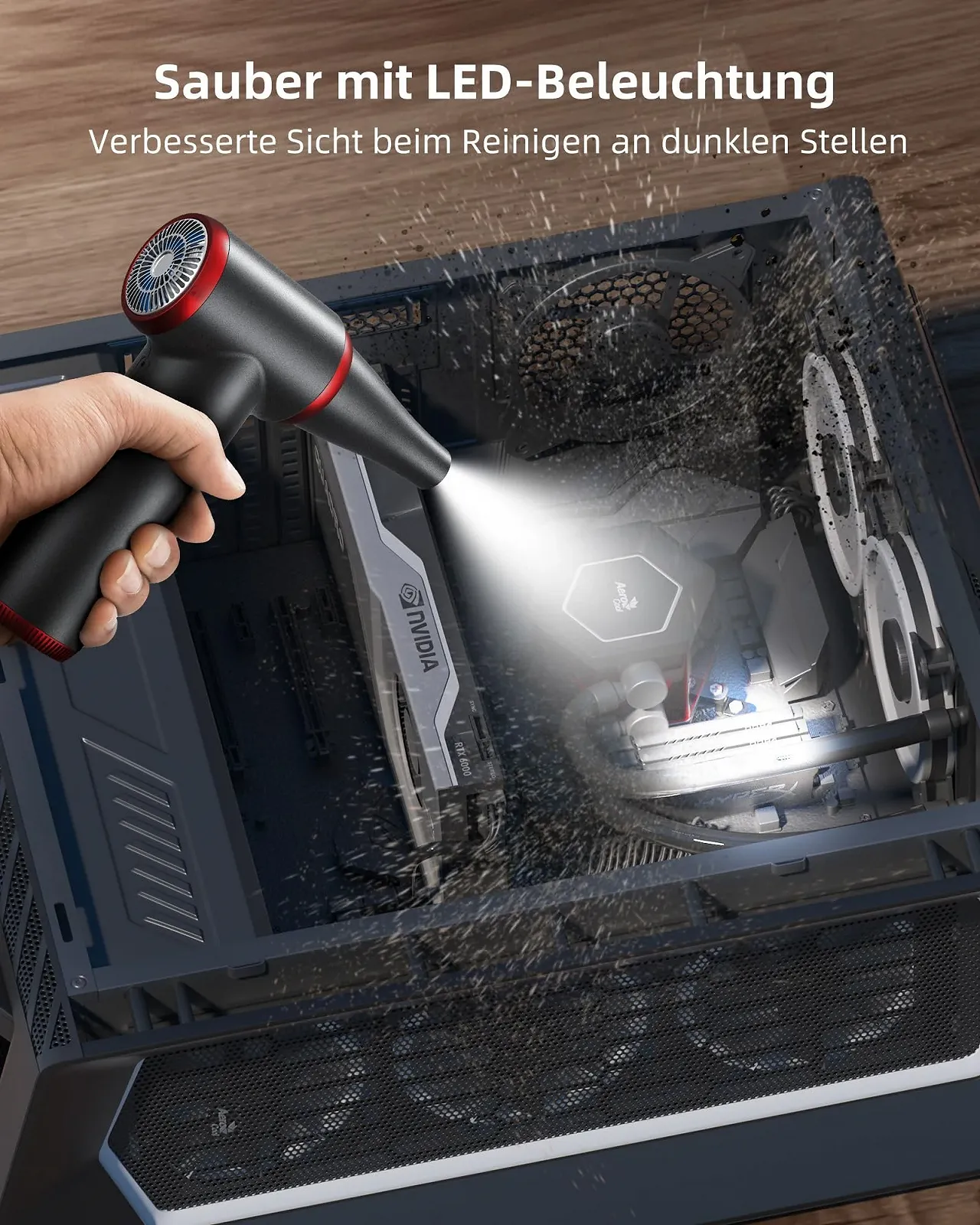 Електричний очищувач повітря Koonie 100500RPM LED Type-C, фото №5