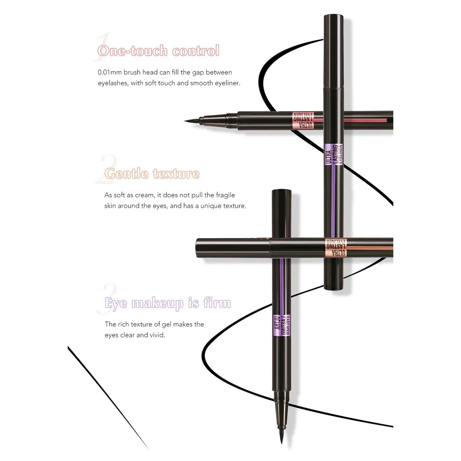 Рідка Підводка Luxury Beauty Rose Gold Bling Чорний, фото №4