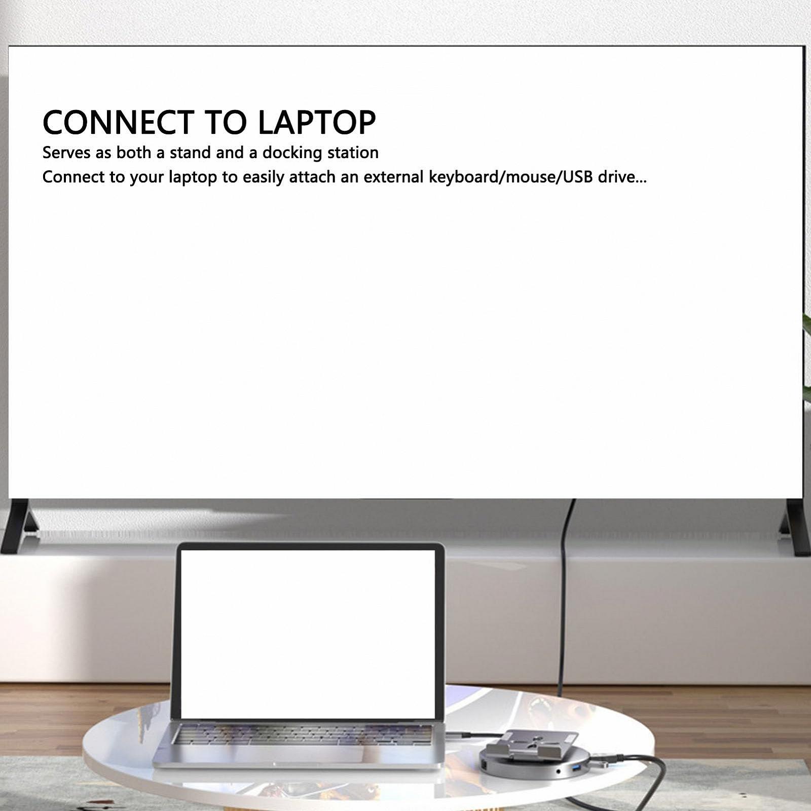 Регульована Підставка для Планшета Elprico з USB C Хабом 11-в-1 Алюмінієва, фото №6 Регульована Підставка для Планшета Elprico з USB C Хабом 11-в-1 Алюмінієва, фото №6