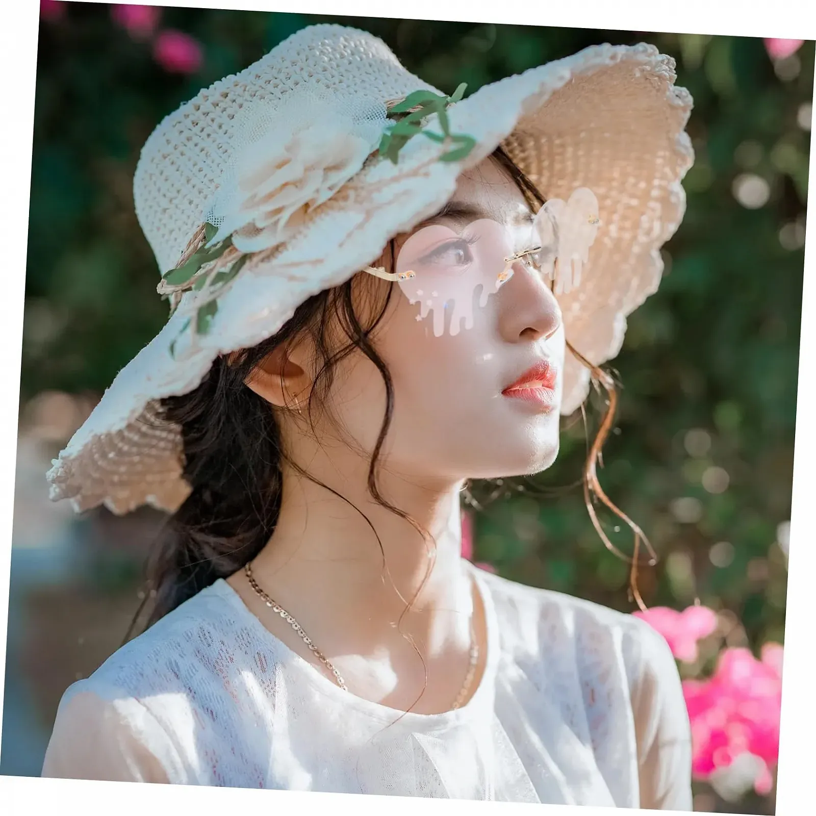 Сонцезахисні окуляри Крапля Любові PACKOVE Без оправи Серце Рожевий, фото №2