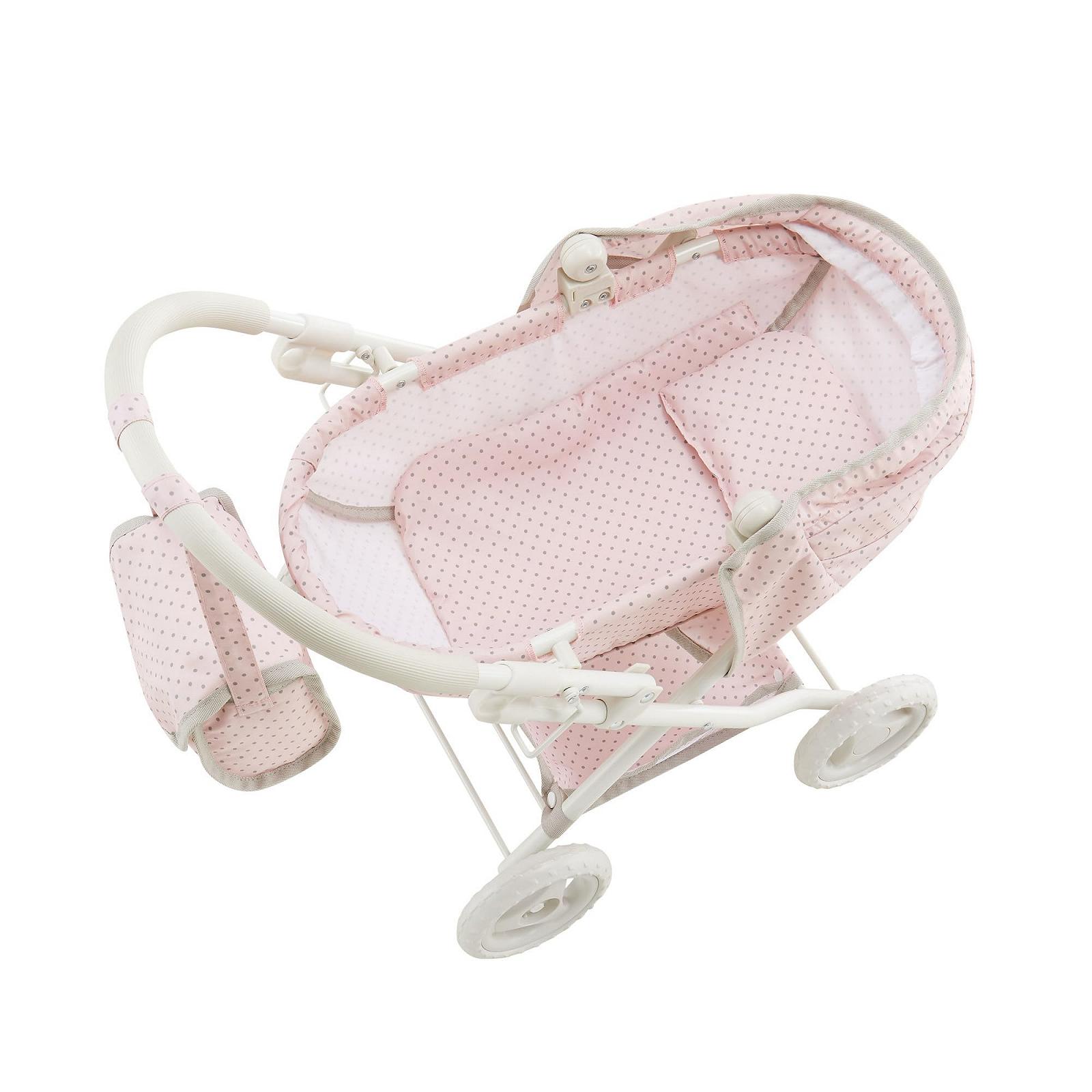Коляска для ляльок Olivia's Little World Polka Dot Princess з висувним капюшоном і відділенням для зберігання Рожева, фото №6