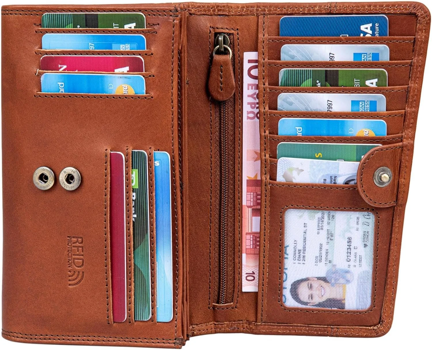 Жіночий гаманець Benthill RFID Коричневий - XXL, фото №7