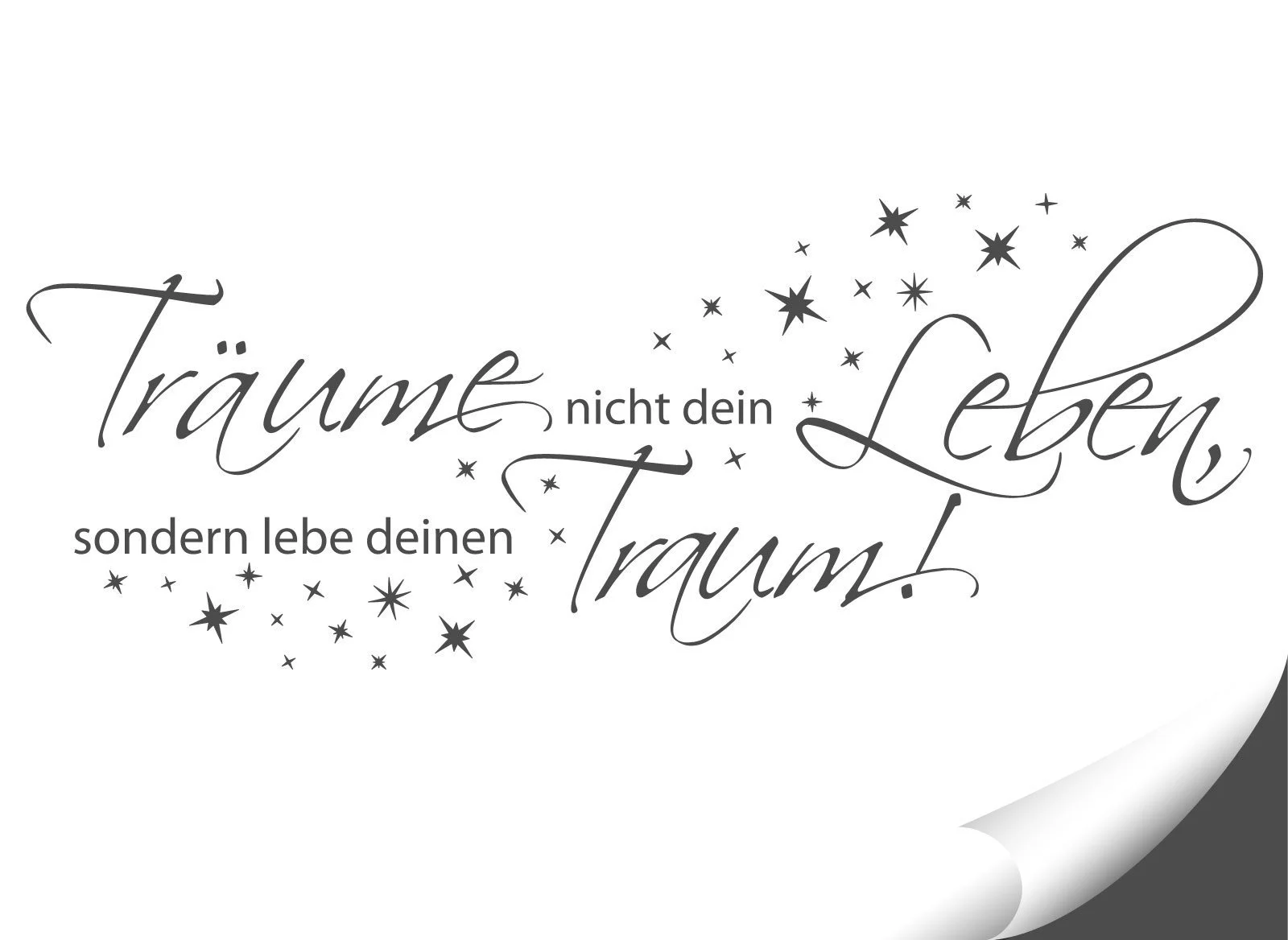 Наклейка на стіну Wandora W1456 Träume nicht dein Leben 150 x 58 см Темно-сіра, фото №2