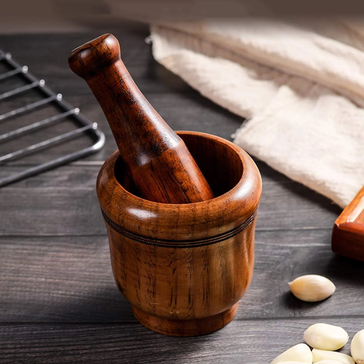 Ступка з товкачиком Масив дерева Натуральний, фото №6